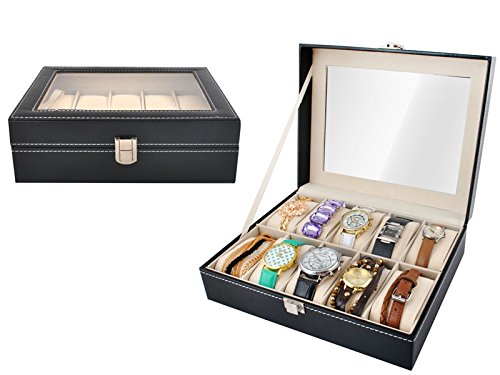 ISO TRADE Caja para 10 de Relojes Organizador de Relojes Caja relojero Estuche relojero para almacenar Relojes, Negro 1369 ISO TRADE Caja para 10 de Relojes Organizador de Relojes Caja relojero Estuche relojero para almacenar Relojes, Negro 1369