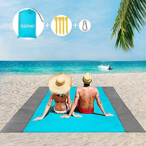 ISOPHO Alfombra de Playa Esterilla Playa, Manta Picnic Impermeable Manta de Picnic 274X 243cm Manta de Playa con 4 Clavos Fijos, Alfombra de Picnic Bordes Reforzados para la Playa, Camping, y Picnic ISOPHO Alfombra de Playa Esterilla Playa, Manta Picnic Impermeable Manta de Picnic 274X 243cm Manta de Playa con 4 Clavos Fijos, Alfombra de Picnic Bordes Reforzados para la Playa, Camping, y Picnic