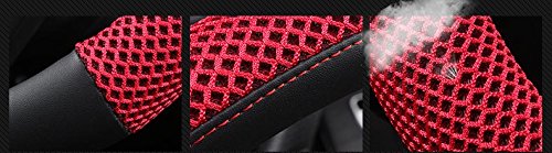 Istn - Funda de Volante de Seda de Hielo Transpirable Antideslizante para Unisex rojo Istn - Funda de Volante de Seda de Hielo Transpirable Antideslizante para Unisex rojo