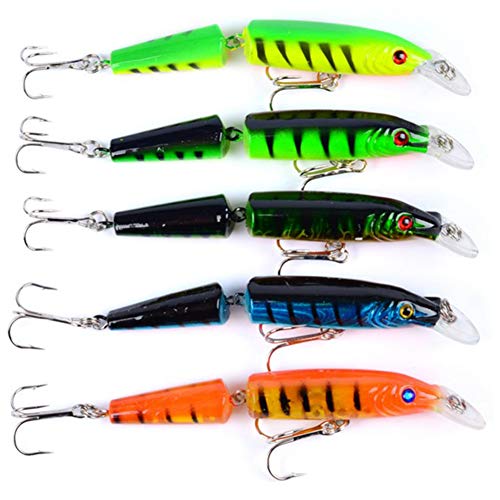 Isuper 5 Colores Pesca Crankbaits señuelos de plástico articulado Multi-Cebo Kits adecuados para la mar, río, Lago, la Trucha, el Lucio, la Perca, la Carpa y la lucioperca Isuper 5 Colores Pesca Crankbaits señuelos de plástico articulado Multi-Cebo Kits adecuados para la mar, río, Lago, la Trucha, el Lucio, la Perca, la Carpa y la lucioperca