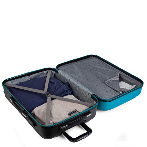 ITACA - Juego de Maletas de Viaje Rígidas 4 Ruedas Trolley 55/65/75 cm ABS. Buenas Cómodas y Ligeras. Candado. Grande Mediana y Pequeña Cabina Ryanair. 7110, Color Turquesa-Antracita ITACA - Juego de Maletas de Viaje Rígidas 4 Ruedas Trolley 55/65/75 cm ABS. Buenas Cómodas y Ligeras. Candado. Grande Mediana y Pequeña Cabina Ryanair. 7110, Color Turquesa-Antracita