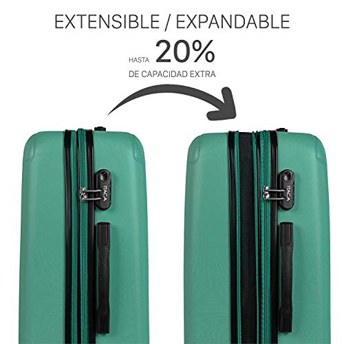 ITACA - Juego Maletas de Viaje 4 Ruedas Trolley abs. Extensibles rígidas s y Ligeras. Mango Asas candado. pequeña Cabina Low Cost, Mediana y Grande. t71500, Color Verde Menta ITACA - Juego Maletas de Viaje 4 Ruedas Trolley abs. Extensibles rígidas s y Ligeras. Mango Asas candado. pequeña Cabina Low Cost, Mediana y Grande. t71500, Color Verde Menta