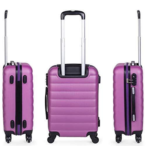 ITACA - Maleta Cabina de Viaje rígida 4 Ruedas Trolley 55 cm abs. Equipaje de Mano. pequeña cómoda Ligera y Bonita. Low Cost ryanair Precio. 71250, Color Morado