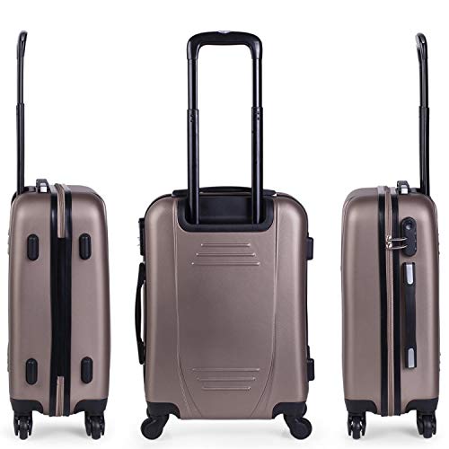 ITACA - Maleta Cabina de Viaje Rígida 4 Ruedas Trolley 55 cm ABS. Equipaje de Mano. Pequeña Práctica Cómoda y Ligera Low Cost Ryanair, Estudiante. 71150, Color Champagne ITACA - Maleta Cabina de Viaje Rígida 4 Ruedas Trolley 55 cm ABS. Equipaje de Mano. Pequeña Práctica Cómoda y Ligera Low Cost Ryanair, Estudiante. 71150, Color Champagne