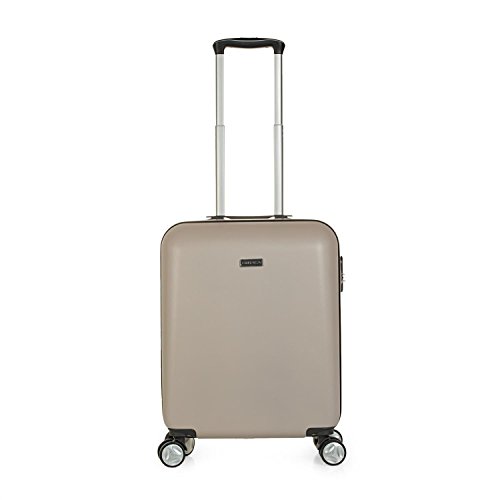 ITACA - Maleta de Viaje Cabina 55x40x20 cm 4 Ruedas Trolley abs. Equipaje de Mano. rígida y Ligera. Mango Asas candado. Low Cost ryanair. t58050, Color Champagne