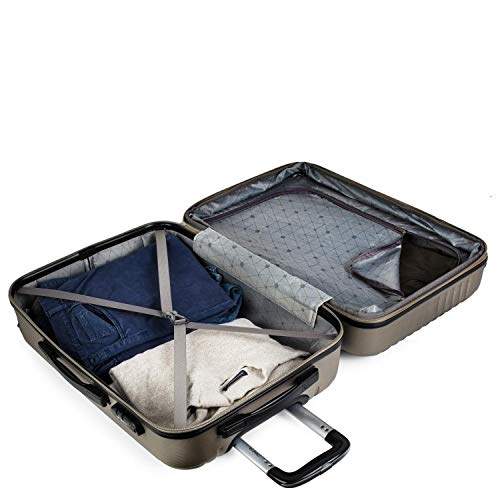 ITACA - Maleta de Viaje Cabina Rígida 4 Ruedas 55 cm Trolley ABS. Equipaje de Mano. Pequeña Resistente Cómoda y Ligera. Low Cost Ryanair. Estudiante. Calidad y Diseño. T71550, Color Champagne