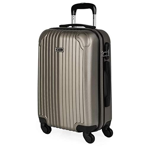 ITACA - Maleta de Viaje Cabina Rígida 4 Ruedas 55 cm Trolley ABS. Equipaje de Mano. Pequeña Resistente Cómoda y Ligera. Low Cost Ryanair. Estudiante. Calidad y Diseño. T71550, Color Champagne ITACA - Maleta de Viaje Cabina Rígida 4 Ruedas 55 cm Trolley ABS. Equipaje de Mano. Pequeña Resistente Cómoda y Ligera. Low Cost Ryanair. Estudiante. Calidad y Diseño. T71550, Color Champagne