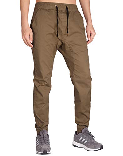ITALY MORN Hombre Jogging Pantalones Stretch Skinny Largo XL Café ITALY MORN Hombre Jogging Pantalones Stretch Skinny Largo XL Café
