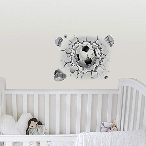 iTemer 1 set pegatinas pared decorativas Stickers Vinilos decorativos pared dormitorio 3D decoracion pared Elegante y hermoso Fútbol Negro 40cm * 50cm