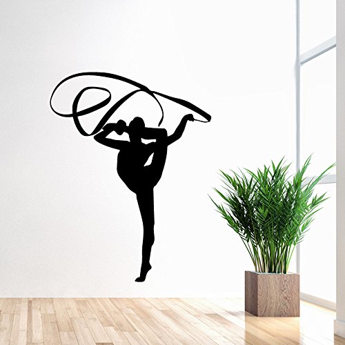 iTemer Pegatinas pared decorativas Vinilos decorativos pared dormitorio Stickers Decoracion pared Un hermoso regalo Gimnasia Negro 43 * 56cm 1 set