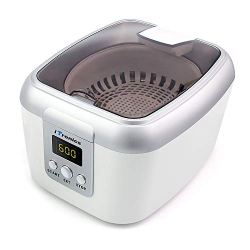 iTronics Limpiador Ultrasónico Profesional de 600ml con 5 Modos de Temporizador para Limpieza Joyería Joya Gafas Reloj Monedas Dentaduras Postizas Disc y Varios Soportes iTronics Limpiador Ultrasónico Profesional de 600ml con 5 Modos de Temporizador para Limpieza Joyería Joya Gafas Reloj Monedas Dentaduras Postizas Disc y Varios Soportes
