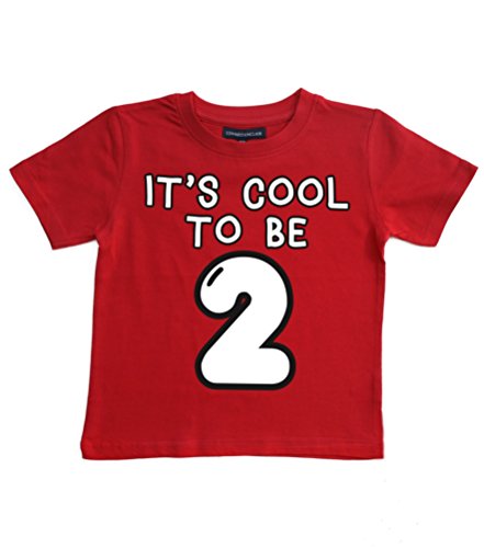 It's 2 fría A Be - rojo palo de golf para niños con texto en inglés y T-camiseta de manga corta en tallas de la 2-3 años con un blanco y negro diseño de impresión