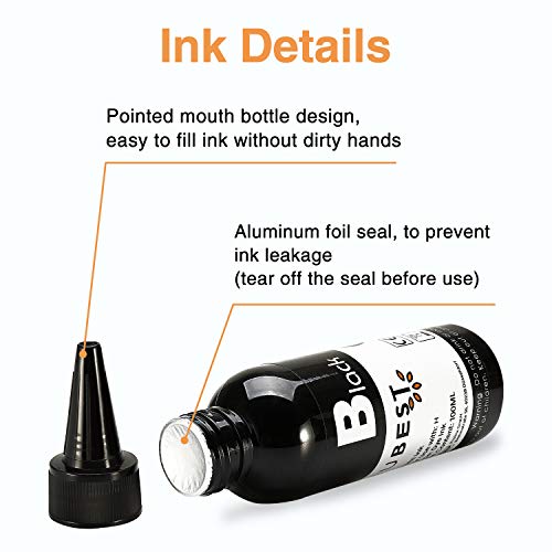 IUBEST Kit de Recarga Tinta 100 ml Cada Botella para HP Impresoras Cartuchos de Tinta Recargables y Sistemas CISS (1 Negro, 1 Foto Negro, 1 Cian, 1 Magenta, 1 Amarillo)