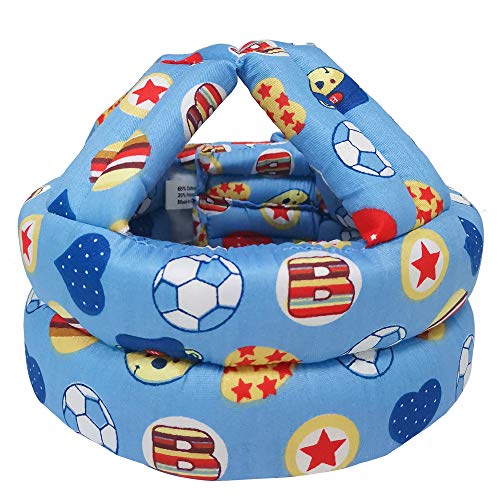 IULONEE Casco de bebé Protector de cabeza infantil Sombrero de protección para niños Casco de seguridad ajustable de algodón (fútbol azul) IULONEE Casco de bebé Protector de cabeza infantil Sombrero de protección para niños Casco de seguridad ajustable de algodón (fútbol azul)