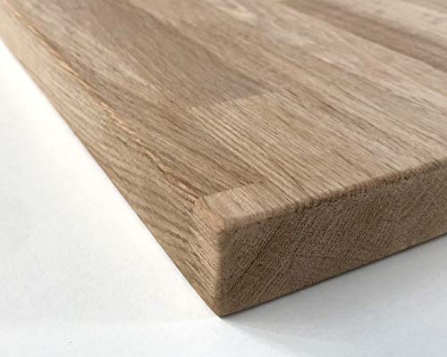 IVERICO® - Tablero de Madera Maciza, Roble Americano, Natural, sin Barniz, para Construcción de Mesas, Encimeras, Baldas. Corte a Medida: (Roble 19mm, 80 x 60 cm)