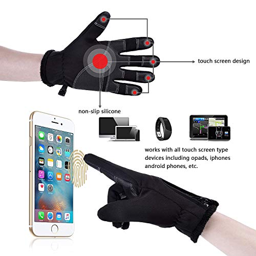 IvyLife Guantes Invierno de Ciclismo Guantes de Pantalla Táctil, Guantes Deportivos Impermeables para MTB, Esquí, al Aire Libre, Cálido Guantes Térmicos y Antideslizantes para Hombre y Mujer, Negro-M IvyLife Guantes Invierno de Ciclismo Guantes de Pantalla Táctil, Guantes Deportivos Impermeables para MTB, Esquí, al Aire Libre, Cálido Guantes Térmicos y Antideslizantes para Hombre y Mujer, Negro-M
