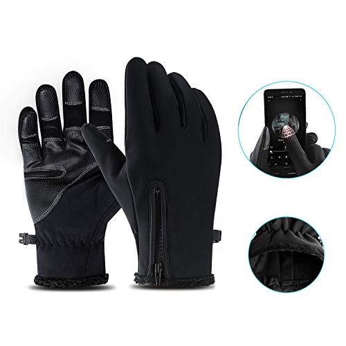IvyLife Guantes Invierno de Ciclismo Guantes de Pantalla Táctil, Guantes Deportivos Impermeables para MTB, Esquí, al Aire Libre, Cálido Guantes Térmicos y Antideslizantes para Hombre y Mujer, Negro-M IvyLife Guantes Invierno de Ciclismo Guantes de Pantalla Táctil, Guantes Deportivos Impermeables para MTB, Esquí, al Aire Libre, Cálido Guantes Térmicos y Antideslizantes para Hombre y Mujer, Negro-M