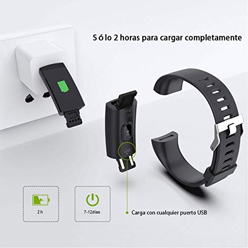 iWalker Smart Pulsera Fitness Tracker, Pulsera Actividad de Frecuencia Cardíaca, Impermeable IP68, Podómetro Deportiva Reloj para Xiaomi, Huawei, iPhone y Android