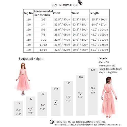 IWEMEK Vestidos de Princesa Fiesta de la Boda de Las Niñas 3/4 Largo Manga Tul Vestidos de Dama De Honor Fiesta Graduación Comunión Cumpleaños Paseo Baile Cóctel Vestido de Novia 7-8 Años IWEMEK Vestidos de Princesa Fiesta de la Boda de Las Niñas 3/4 Largo Manga Tul Vestidos de Dama De Honor Fiesta Graduación Comunión Cumpleaños Paseo Baile Cóctel Vestido de Novia 7-8 Años