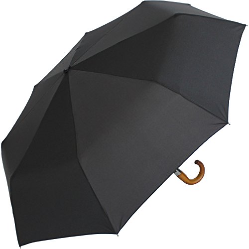 iX-brella - Paraguas XXL para hombre de 121 cm con mango de madera auténtica y apertura automática., Negro (Negro) - . iX-brella - Paraguas XXL para hombre de 121 cm con mango de madera auténtica y apertura automática., Negro (Negro) - .