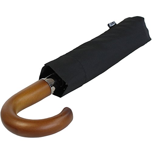 iX-brella - Paraguas XXL para hombre de 121 cm con mango de madera auténtica y apertura automática., Negro (Negro) - .