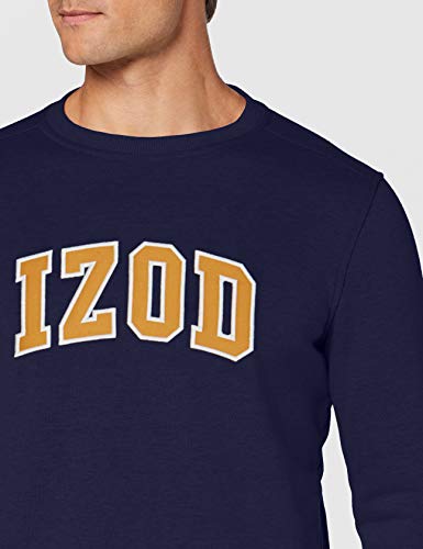 Izod Applique Fleece Crew Sudadera, Azul (Peacoat 403), Medium (Talla del Fabricante: MD) para Hombre