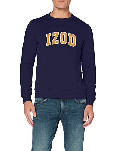 Izod Applique Fleece Crew Sudadera, Azul (Peacoat 403), Medium (Talla del Fabricante: MD) para Hombre