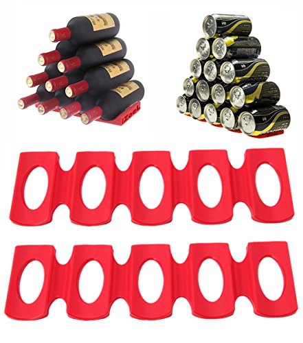iZoeL Estante Para Botellas Portabotellas Silicona Plataforma de nevera para apilado de botellas; soporta hasta 15 botellas; Perfecto para el refrigerador BBQ Party Gabinete Pack de 2 iZoeL Estante Para Botellas Portabotellas Silicona Plataforma de nevera para apilado de botellas; soporta hasta 15 botellas; Perfecto para el refrigerador BBQ Party Gabinete Pack de 2