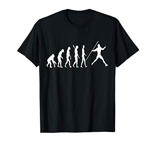 Jabalina Evolución Atletismo Lanzador Atleta Jabalinista Camiseta