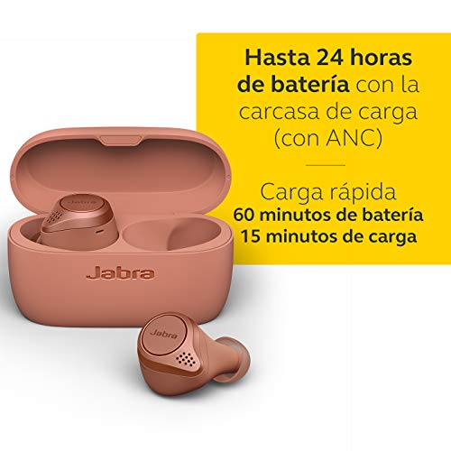 Jabra Elite Active 75t – - Auriculares deportivos inalámbricos con Cancelación Activa de Ruido y batería de larga duración para llamadas y música – Sienna