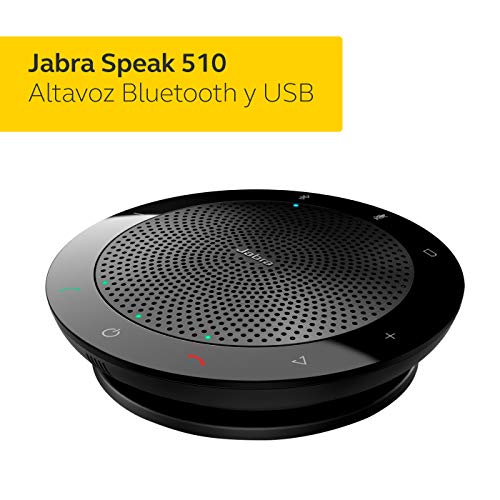 Jabra Speak 510 - Altavoz portátil para conferencias con USB y Bluetooth, compatible con PC, Smartphones y Tabletas