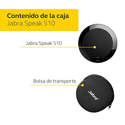 Jabra Speak 510 - Altavoz portátil para conferencias con USB y Bluetooth, compatible con PC, Smartphones y Tabletas