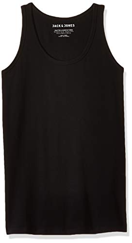 Jack & Jones Basic Tank Top - Camiseta de tirantes con cuello redondo sin mangas para hombre, Negro (Black C-N10), Medium