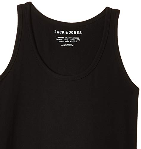 Jack & Jones Basic Tank Top - Camiseta de tirantes con cuello redondo sin mangas para hombre, Negro (Black C-N10), X-Large