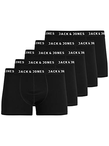 JACK & JONES JACHUEY TRUNKS 5 PACK NOOS Bóxer, Negro (Black Detail), XX-Large (Pack de 5) para Hombre