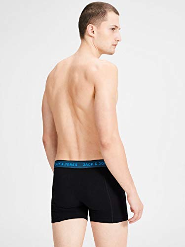 JACK & JONES JACWAISTBAND TRUNKS 3 PACK NOOS Bóxer, Gris (Asphalt Detail:hawaian Ocean & Fiery Red), Small (Pack de 3) para Hombre JACK & JONES JACWAISTBAND TRUNKS 3 PACK NOOS Bóxer, Gris (Asphalt Detail:hawaian Ocean & Fiery Red), Small (Pack de 3) para Hombre