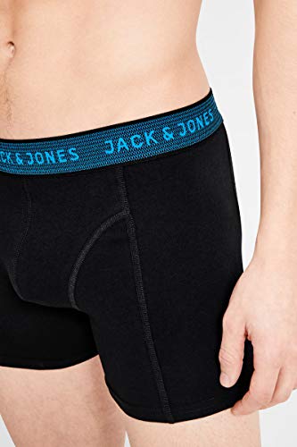 JACK & JONES JACWAISTBAND TRUNKS 3 PACK NOOS Bóxer, Gris (Asphalt Detail:hawaian Ocean & Fiery Red), Small (Pack de 3) para Hombre