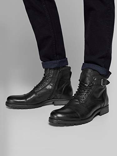 JACK & JONES JFWALBANY Leather STS, Chukka Boots Hombre, Gris(Anthracite Anthracite), 44 EU