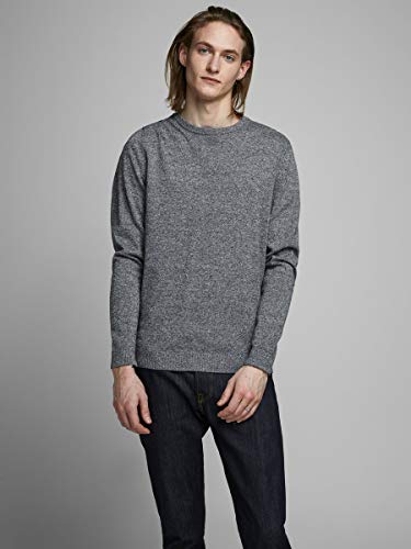 Jack & Jones Jjebasic Knit Crew Neck Noos suéter, Azul (Navy Blazer Detail: Twisted with Jet Stream), Small para Hombre