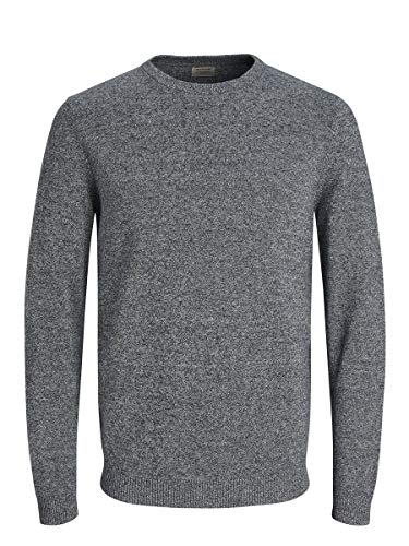 Jack & Jones Jjebasic Knit Crew Neck Noos suéter, Azul (Navy Blazer Detail: Twisted with Jet Stream), Small para Hombre