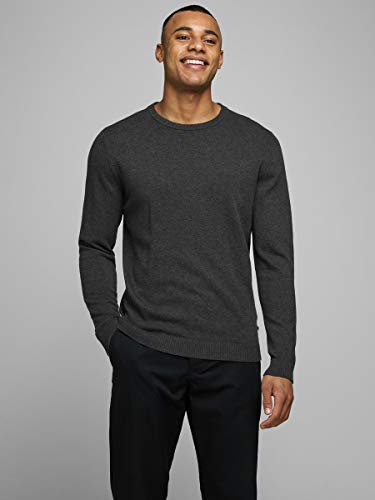 Jack & Jones Jjebasic Knit Crew Neck Noos suéter, Gris (Dark Grey Melange Dark Grey Melange), Large para Hombre Jack & Jones Jjebasic Knit Crew Neck Noos suéter, Gris (Dark Grey Melange Dark Grey Melange), Large para Hombre