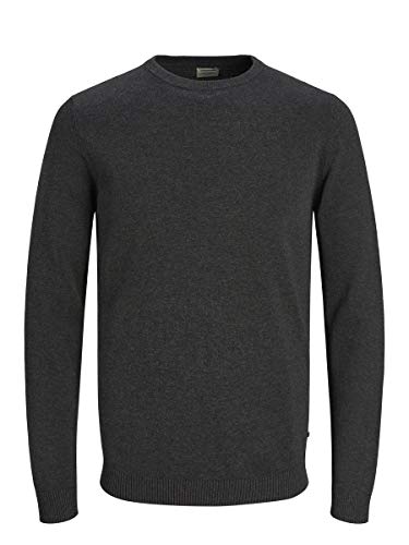 Jack & Jones Jjebasic Knit Crew Neck Noos suéter, Gris (Dark Grey Melange Dark Grey Melange), Large para Hombre Jack & Jones Jjebasic Knit Crew Neck Noos suéter, Gris (Dark Grey Melange Dark Grey Melange), Large para Hombre