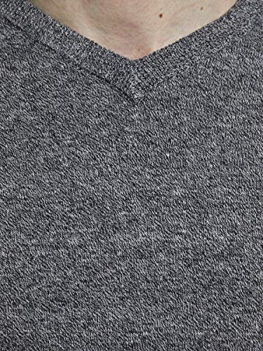 Jack & Jones Jjebasic Knit V-Neck Noos suéter, Gris (Navy Blazer Detail: Twisted with Jet Stream), Large para Hombre Jack & Jones Jjebasic Knit V-Neck Noos suéter, Gris (Navy Blazer Detail: Twisted with Jet Stream), Large para Hombre