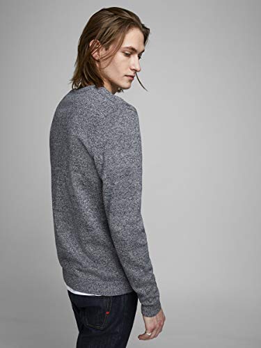 Jack & Jones Jjebasic Knit V-Neck Noos suéter, Gris (Navy Blazer Detail: Twisted with Jet Stream), Large para Hombre Jack & Jones Jjebasic Knit V-Neck Noos suéter, Gris (Navy Blazer Detail: Twisted with Jet Stream), Large para Hombre