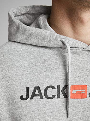 Jack & Jones Jjecorp Logo Sweat Hood Noos Capucha, Gris (Light Grey Melange Detail:Reg Fit - Melange), Large para Hombre Jack & Jones Jjecorp Logo Sweat Hood Noos Capucha, Gris (Light Grey Melange Detail:Reg Fit - Melange), Large para Hombre