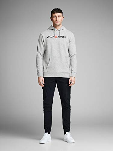 Jack & Jones Jjecorp Logo Sweat Hood Noos Capucha, Gris (Light Grey Melange Detail:reg Fit - Melange), X-Small para Hombre Jack & Jones Jjecorp Logo Sweat Hood Noos Capucha, Gris (Light Grey Melange Detail:reg Fit - Melange), X-Small para Hombre