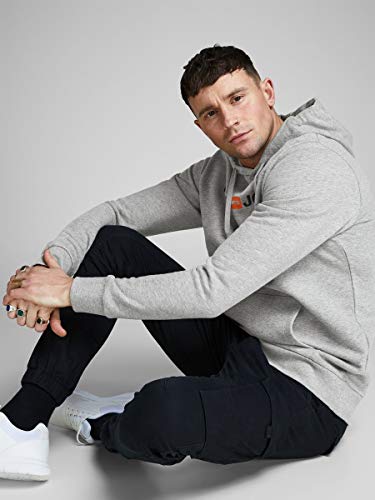 Jack & Jones Jjecorp Logo Sweat Hood Noos Capucha, Gris (Light Grey Melange Detail:reg Fit - Melange), X-Small para Hombre