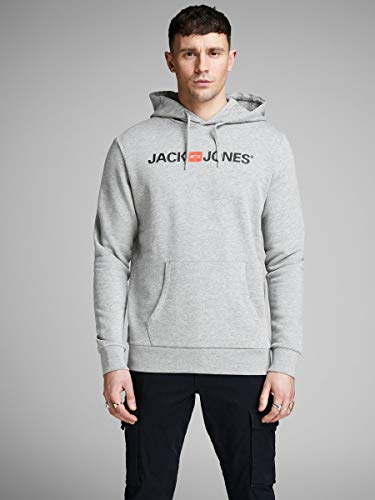 Jack & Jones Jjecorp Logo Sweat Hood Noos Capucha, Gris (Light Grey Melange Detail:reg Fit - Melange), X-Small para Hombre