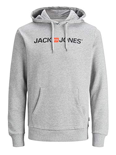 Jack & Jones Jjecorp Logo Sweat Hood Noos Capucha, Gris (Light Grey Melange Detail:reg Fit - Melange), X-Small para Hombre