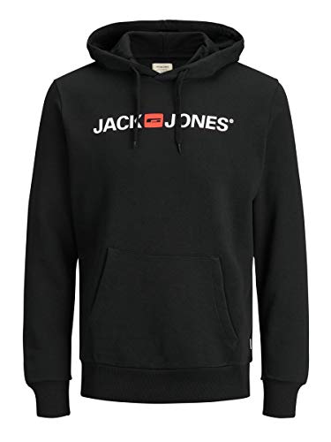 Jack & Jones Jjecorp Logo Sweat Hood Noos Capucha, Negro (Black Detail:reg Fit), Small para Hombre